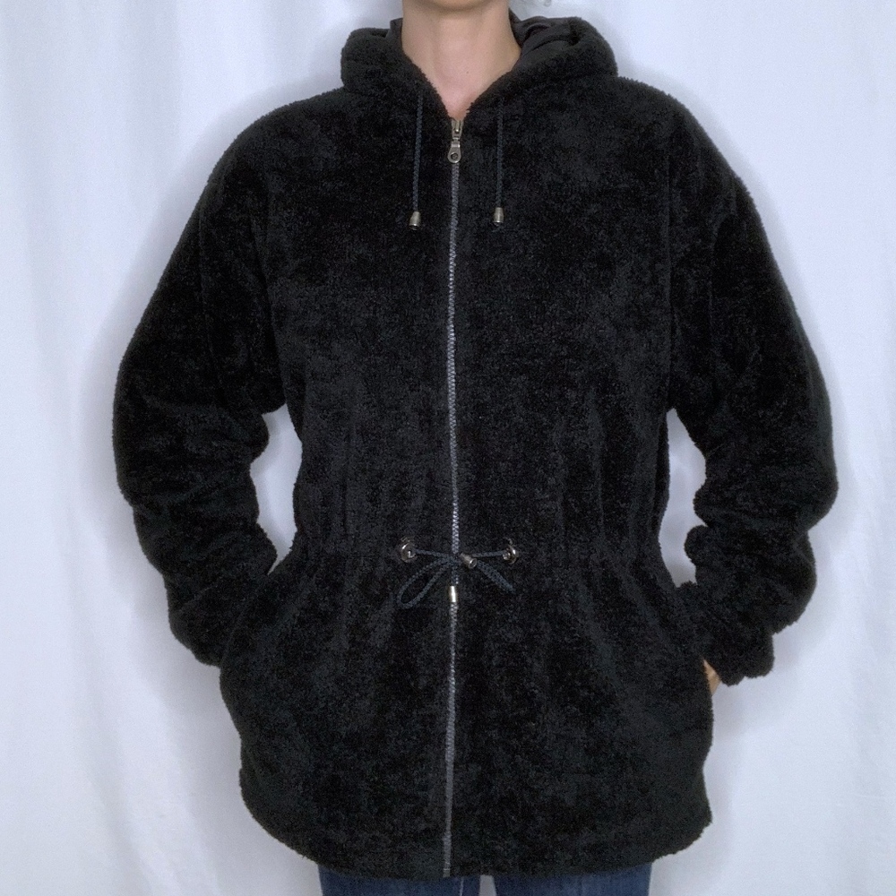 BaLance Black Jacket with Hood, Size Small.